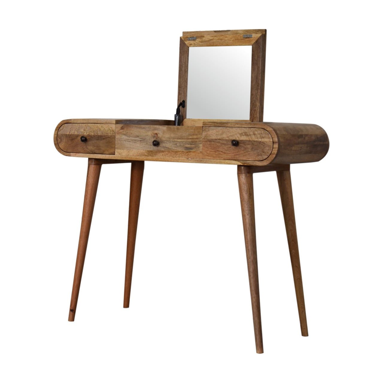 Oak - ish Round Dressing Table - Home Chairs