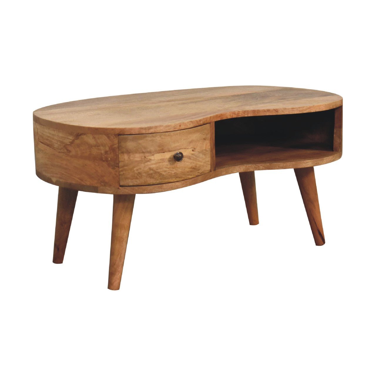 Oak - ish Wave Coffee Table - Home Chairs