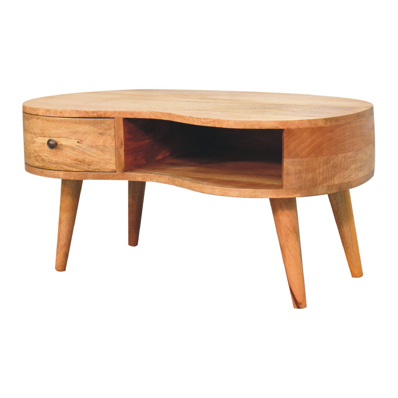 Oak - ish Wave Coffee Table - Home Chairs