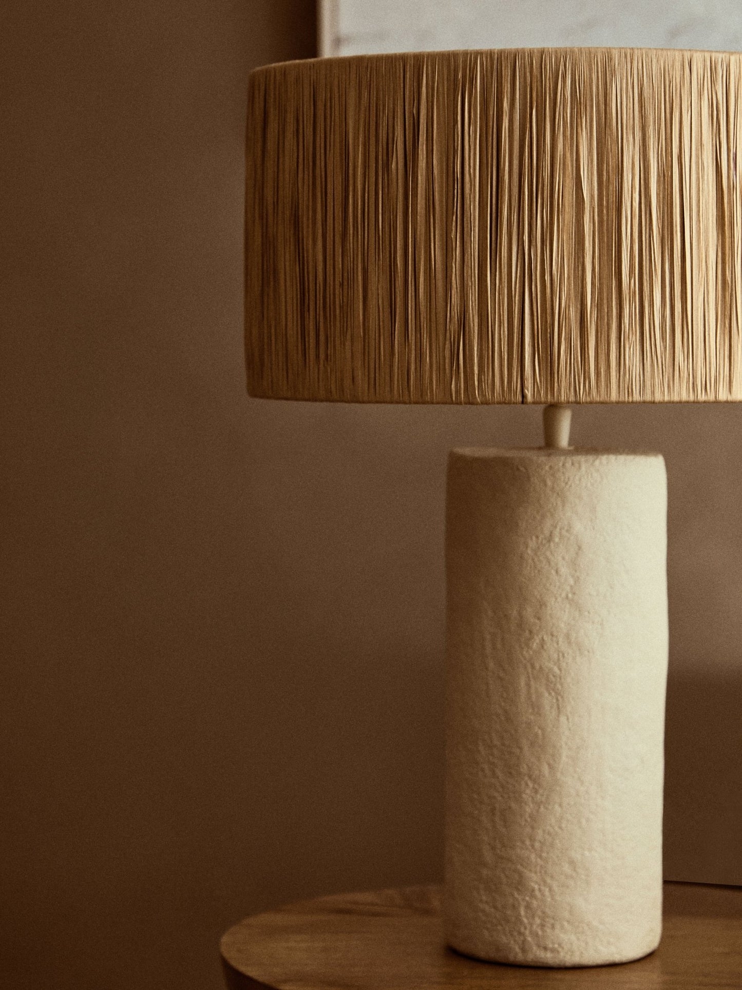 Opal Papier Mache Lamp Natural - Home Chairs