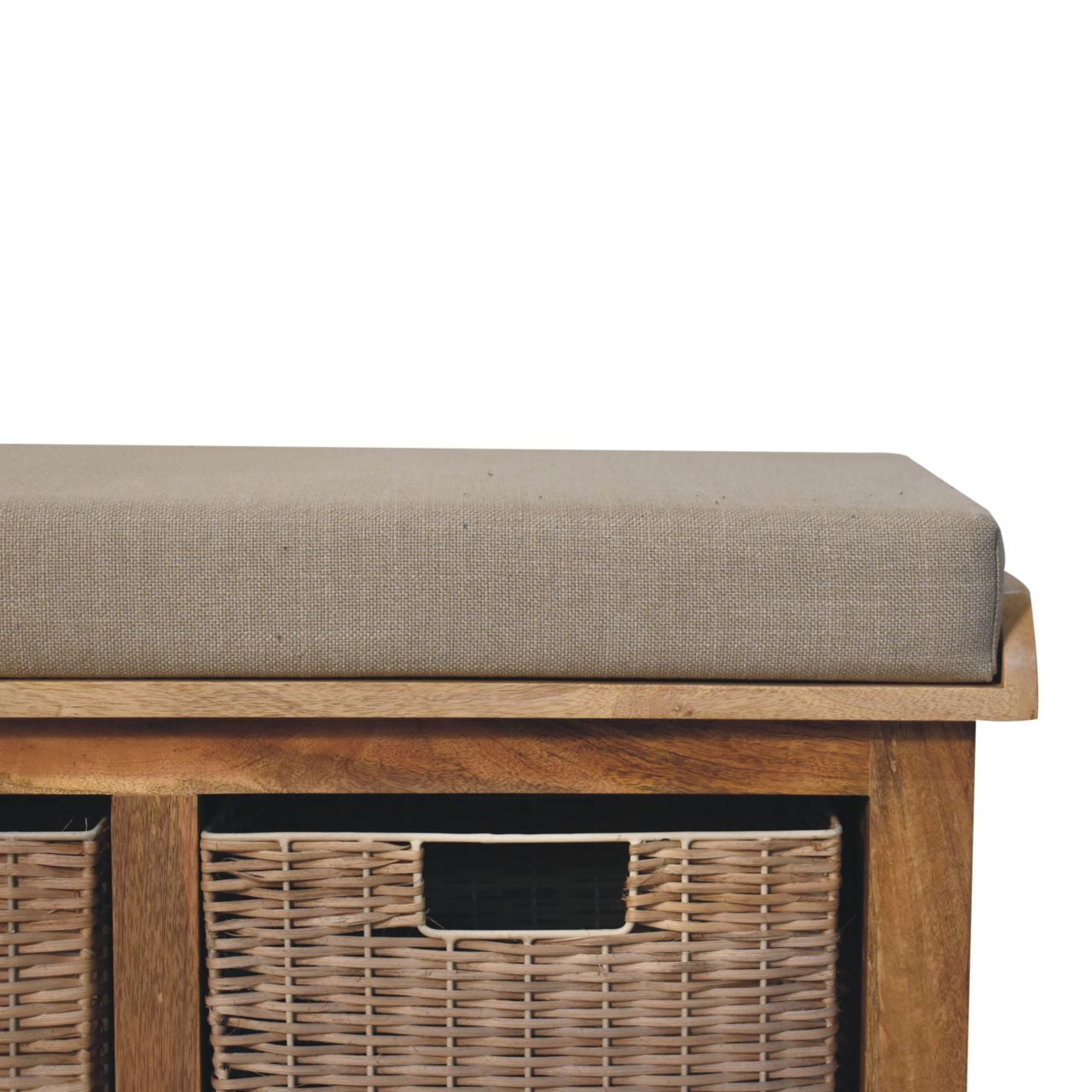 Rattan Basket Linen Bench - Home Chairs