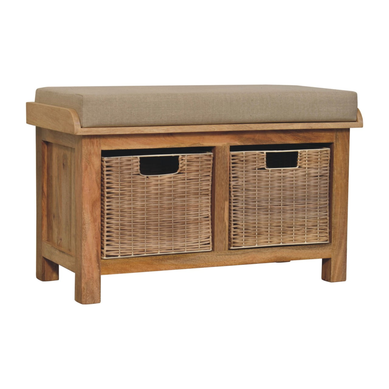 Rattan Basket Linen Bench - Home Chairs