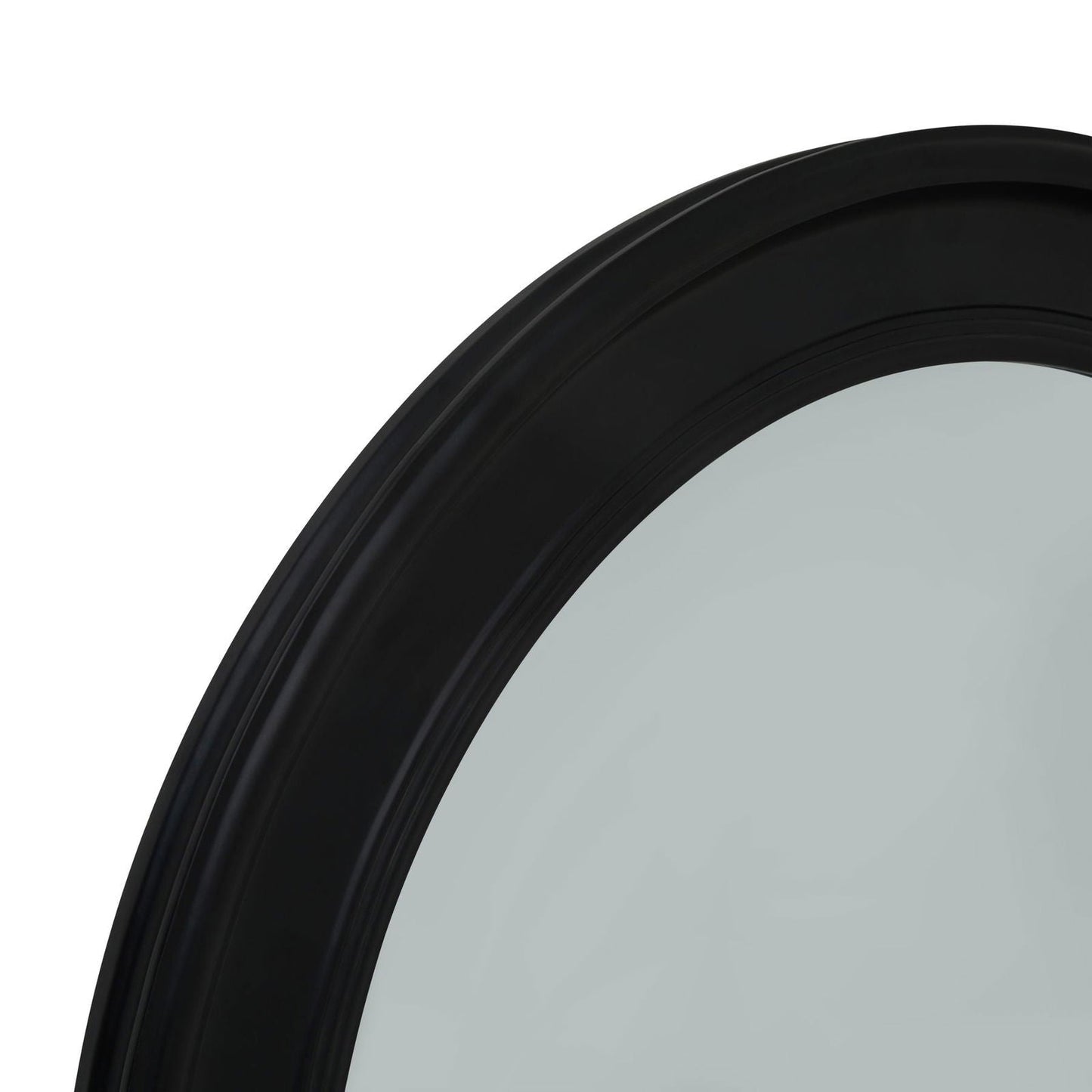 Round Framed Mirror - Black Wood - Home Chairs