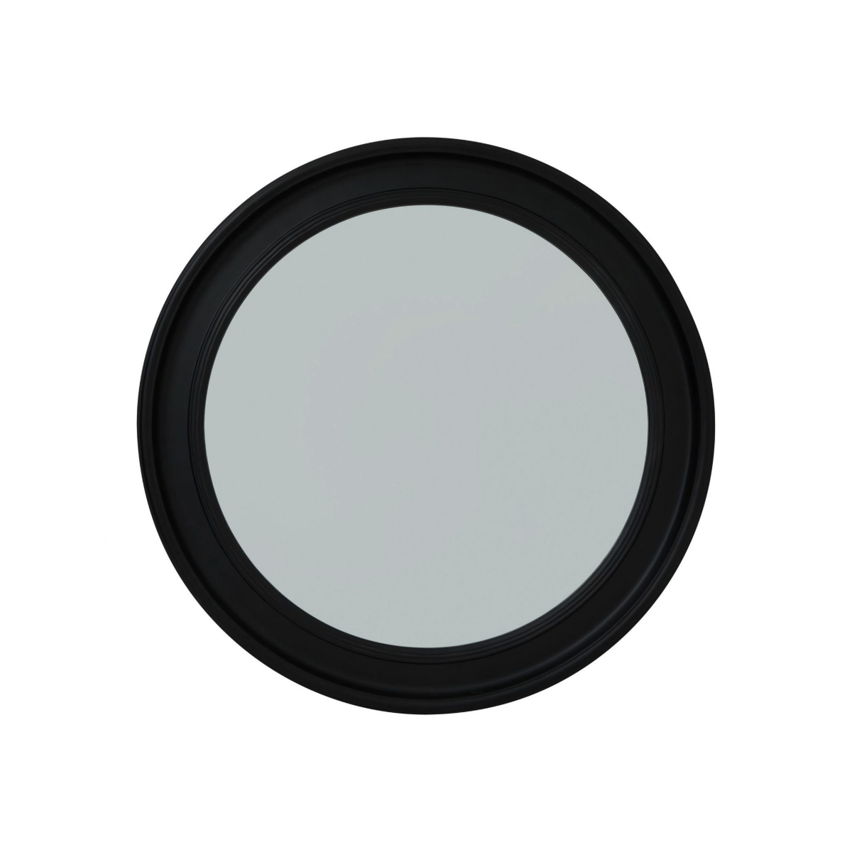 Round Framed Mirror - Black Wood - Home Chairs