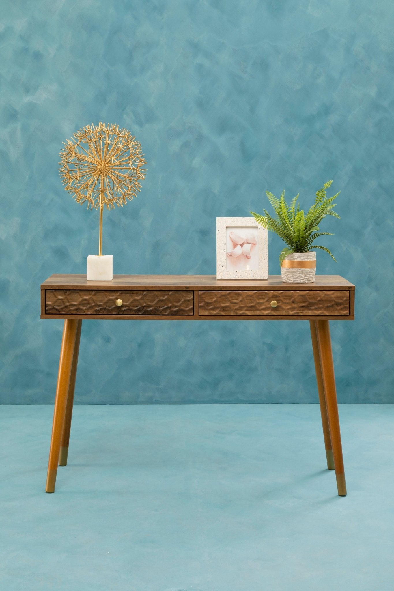 Console table styled in a colourful interior setting