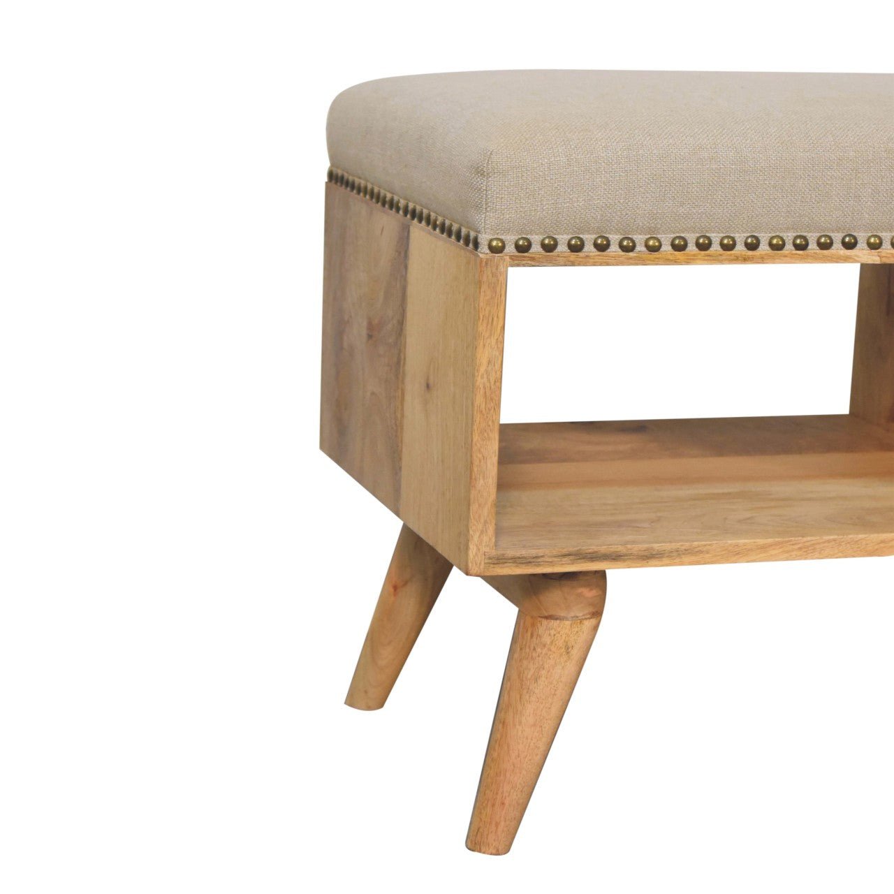 Studded Linen Open Bench - Home Chairs