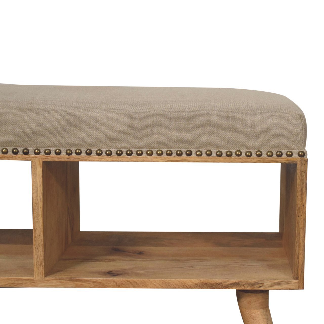 Studded Linen Open Bench - Home Chairs
