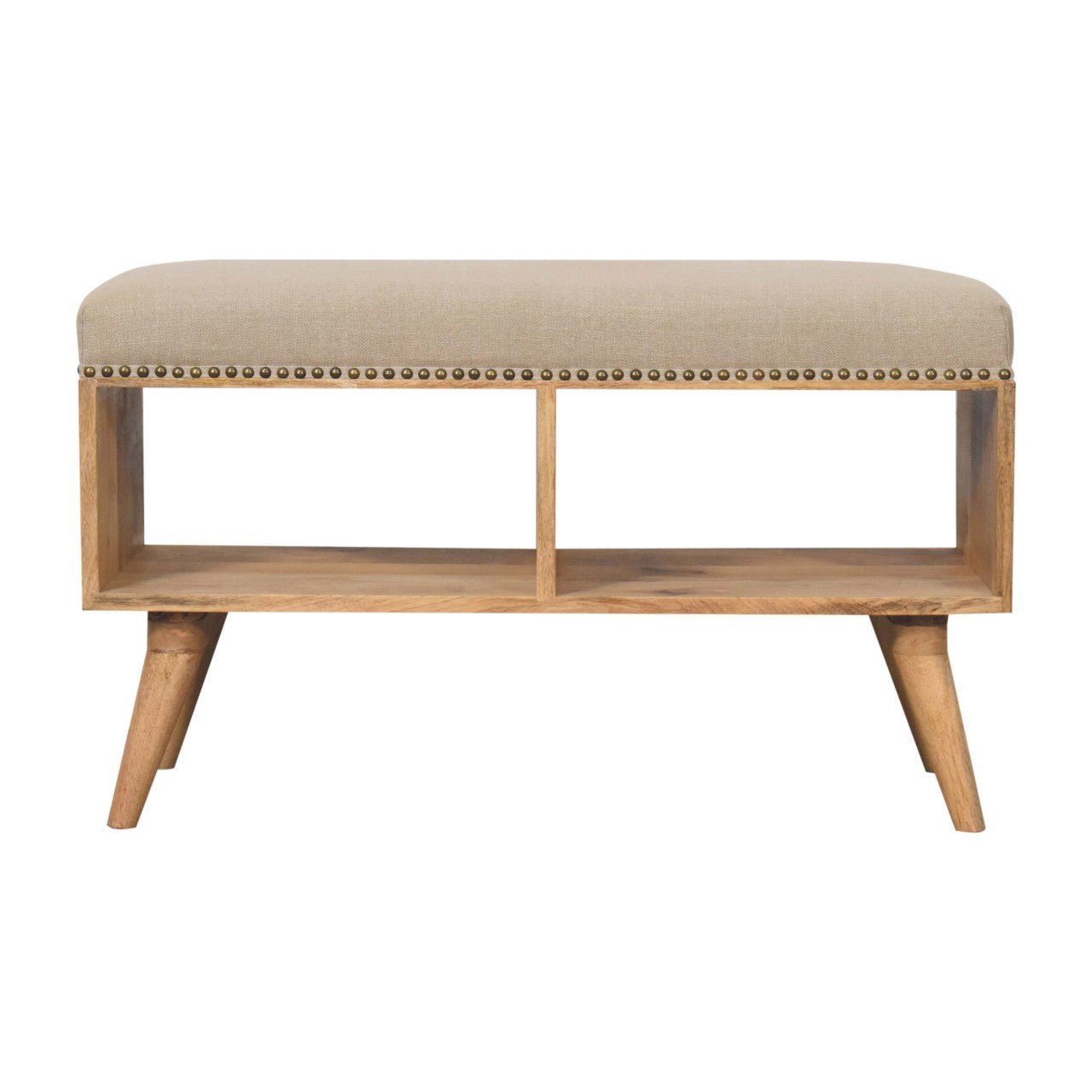 Studded Linen Open Bench - Home Chairs