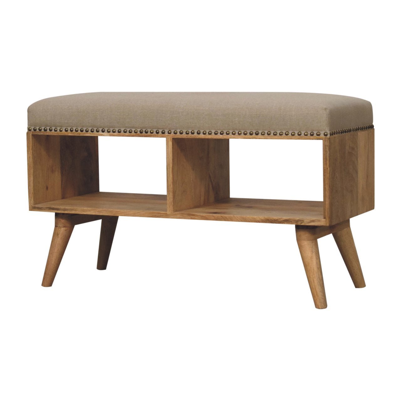 Studded Linen Open Bench - Home Chairs