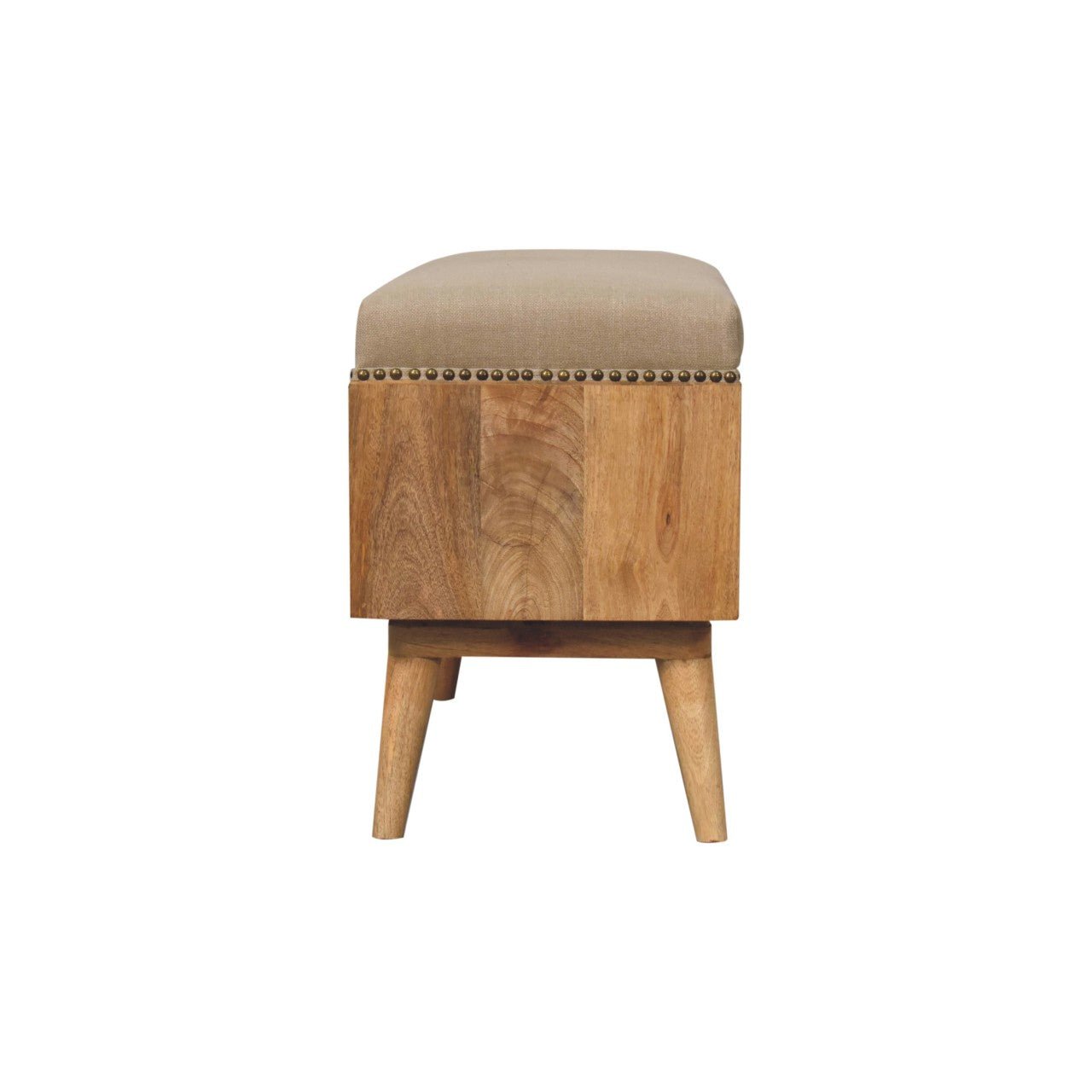 Studded Linen Open Bench - Home Chairs
