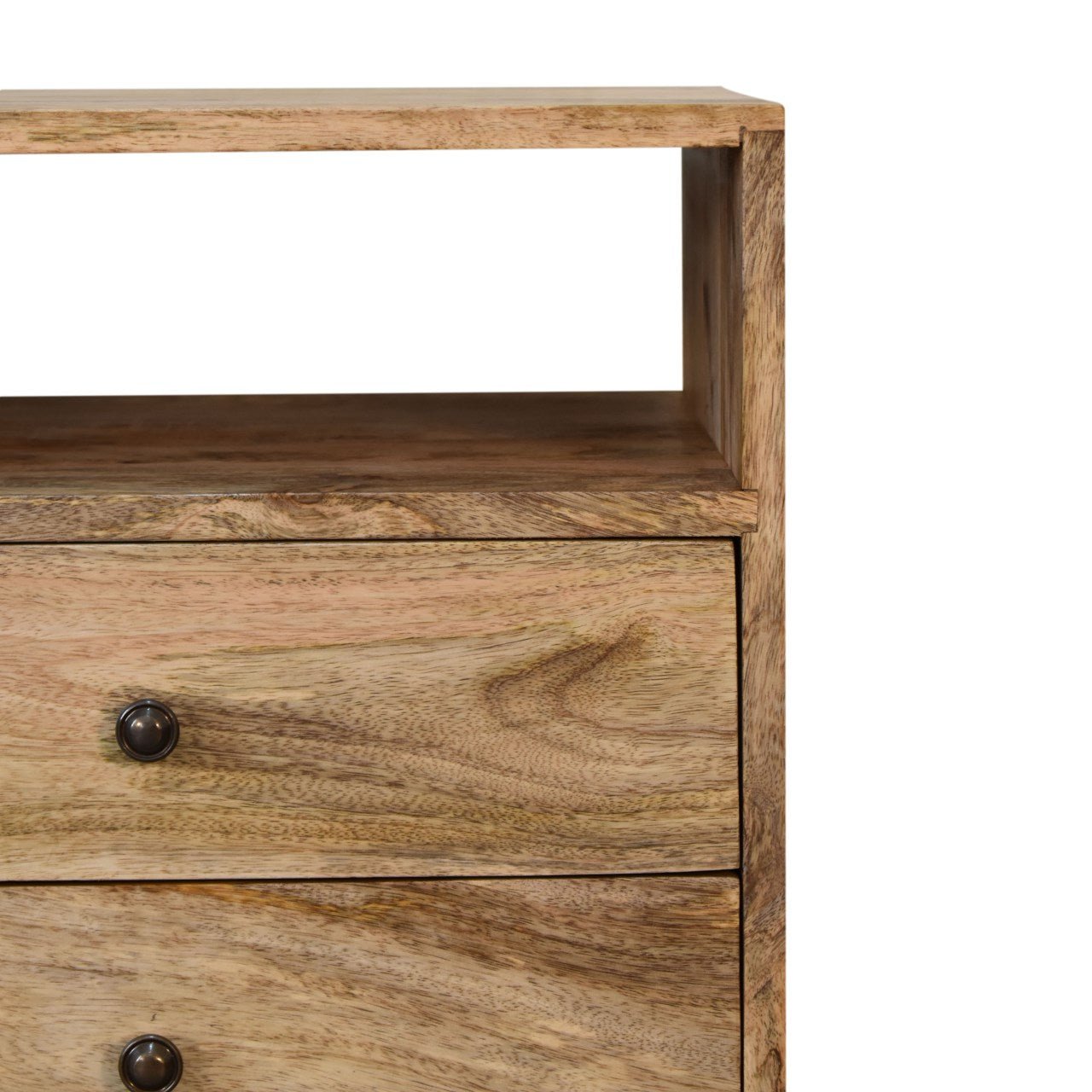 Drawer and shelf detail oak finish