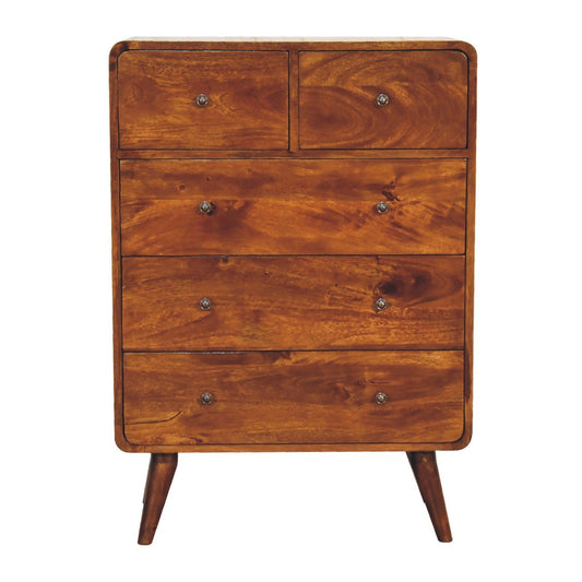 2 over 3 Curved Chestnut Chest - Home Chairs