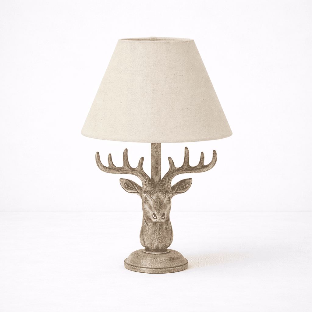 Animal Stag Head Lamp - Stonewash - Home Chairs