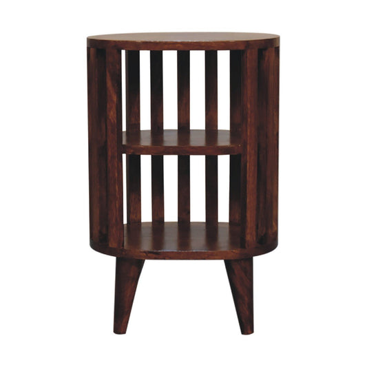 Ariella Double Shelf Chestnut Bedside - Home Chairs