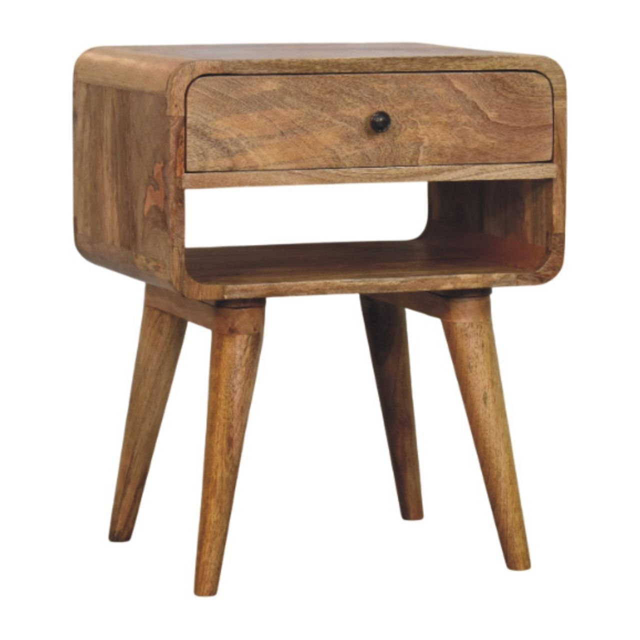 Avora Oak - ish Nightstand with Drawer and open slot - Home Chairs