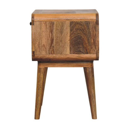 Avora Oak - ish Nightstand with Drawer and open slot - Home Chairs