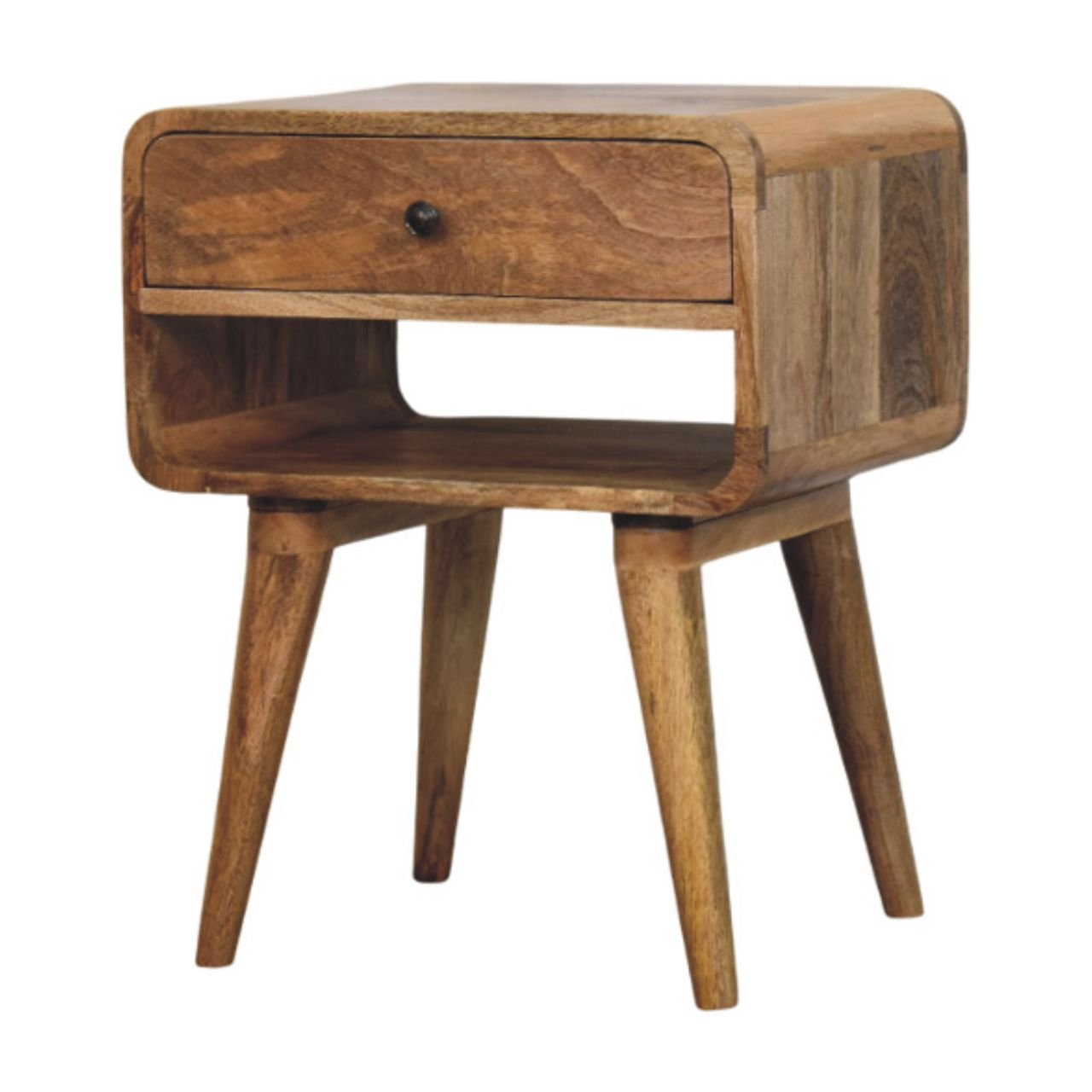 Avora Oak - ish Nightstand with Drawer and open slot - Home Chairs