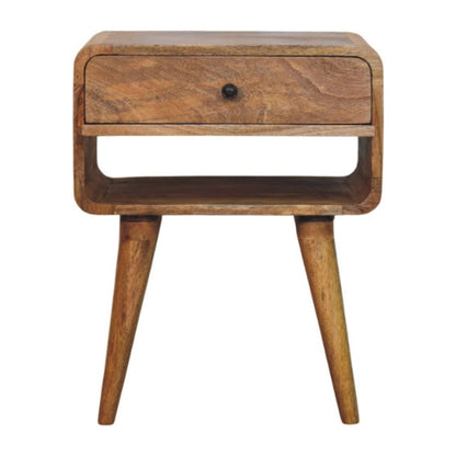 Avora Oak - ish Nightstand with Drawer and open slot - Home Chairs