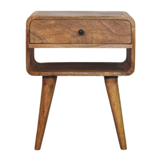 Avora Oak - ish Nightstand with Drawer and open slot - Home Chairs
