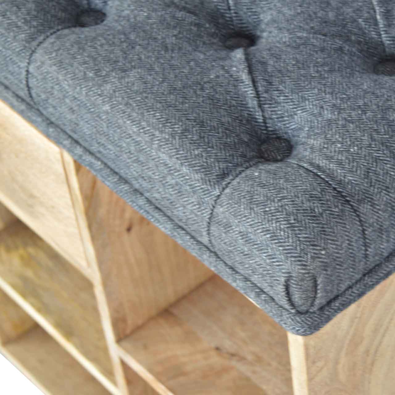 Bench Storage - Grey Tweed 1 Drawer - Home Chairs