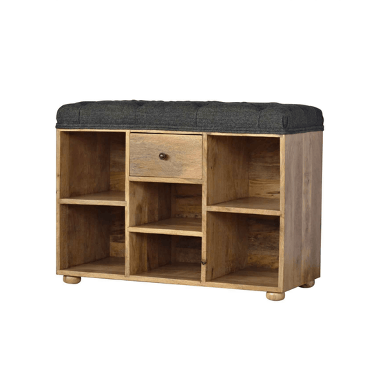 Bench Storage - Grey Tweed 1 Drawer - Home Chairs