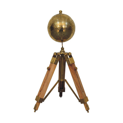 Brass Antique Tripod Globe - Home Chairs