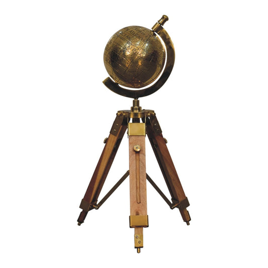 Brass Antique Tripod Globe - Home Chairs