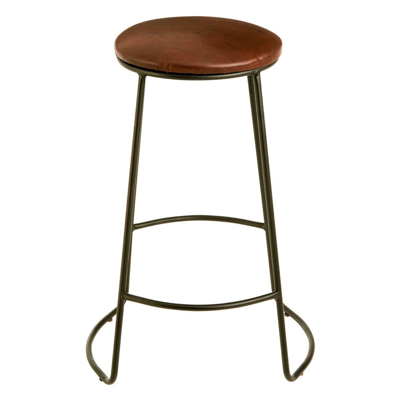 Compact stool with cushioned seat, front view