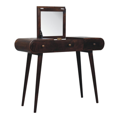 California Walnut Dressing Table with Foldable Mirror - Home Chairs