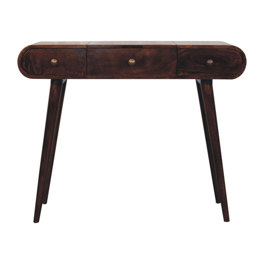 California Walnut Dressing Table with Foldable Mirror - Home Chairs