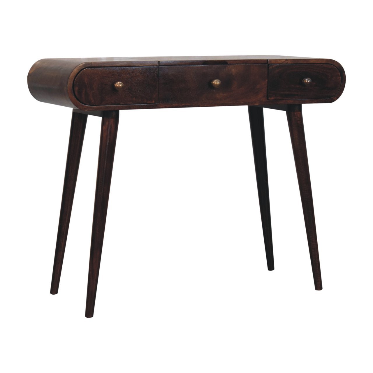 California Walnut Dressing Table with Foldable Mirror - Home Chairs