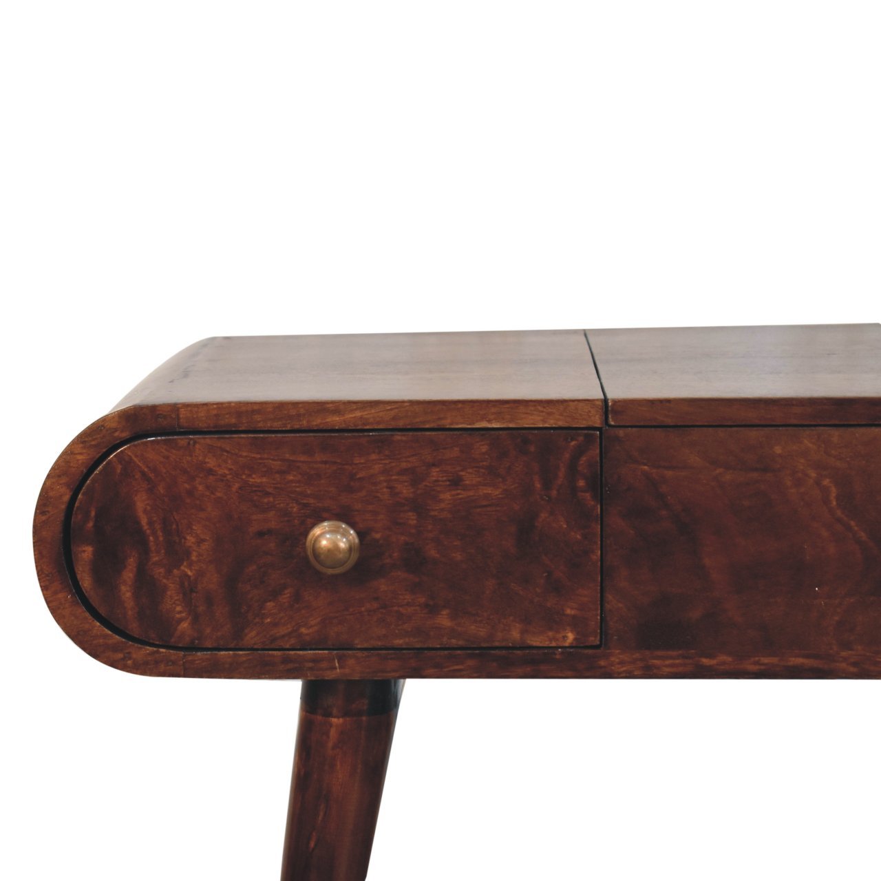 California Walnut Dressing Table with Foldable Mirror - Home Chairs