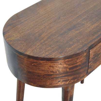 California Walnut Rounded Small Console Table - Home Chairs