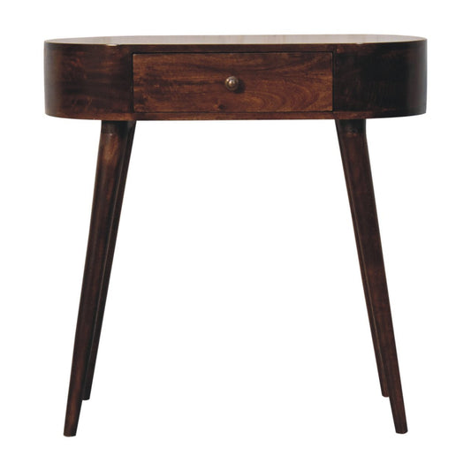 California Walnut Rounded Small Console Table - Home Chairs