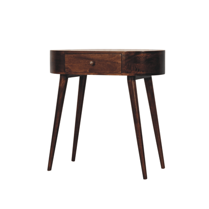 California Walnut Rounded Small Console Table - Home Chairs