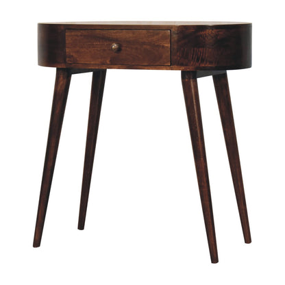 California Walnut Rounded Small Console Table - Home Chairs