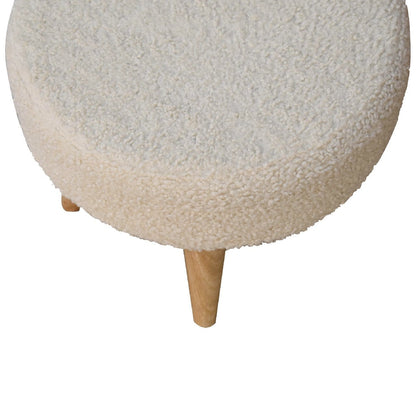 Cream Boucle Petite Footstool - Home Chairs