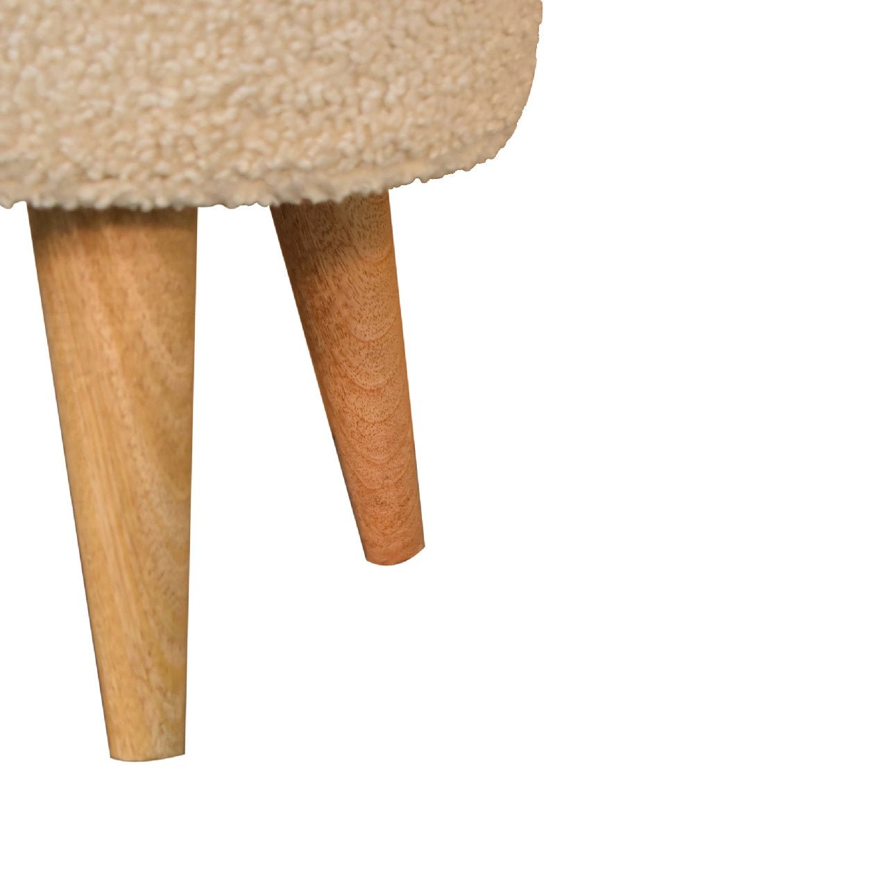 Cream Boucle Petite Footstool - Home Chairs