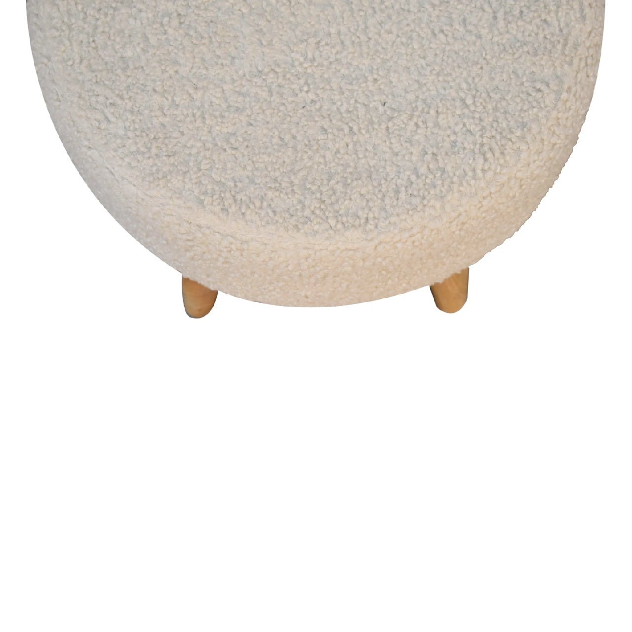Cream Boucle Petite Footstool - Home Chairs
