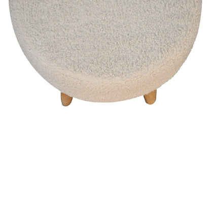 Cream Boucle Petite Footstool - Home Chairs