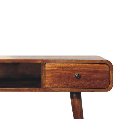 Curved Chestnut Writing Desk - Home Chairs