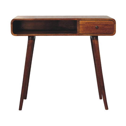 Curved Chestnut Writing Desk - Home Chairs