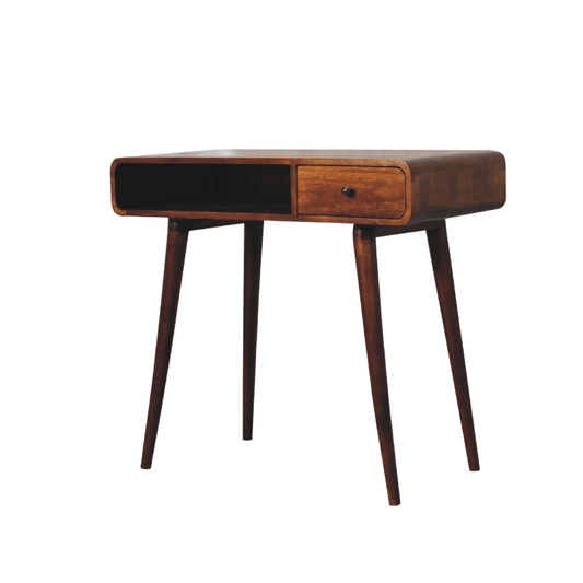 Curved Chestnut Writing Desk - Home Chairs