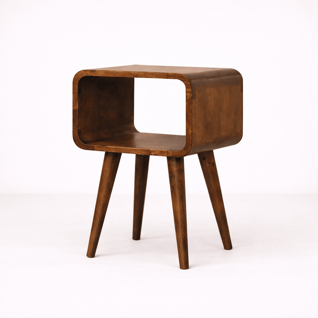 Elizabeth Mini Chestnut Curved Open Bedside - Home Chairs