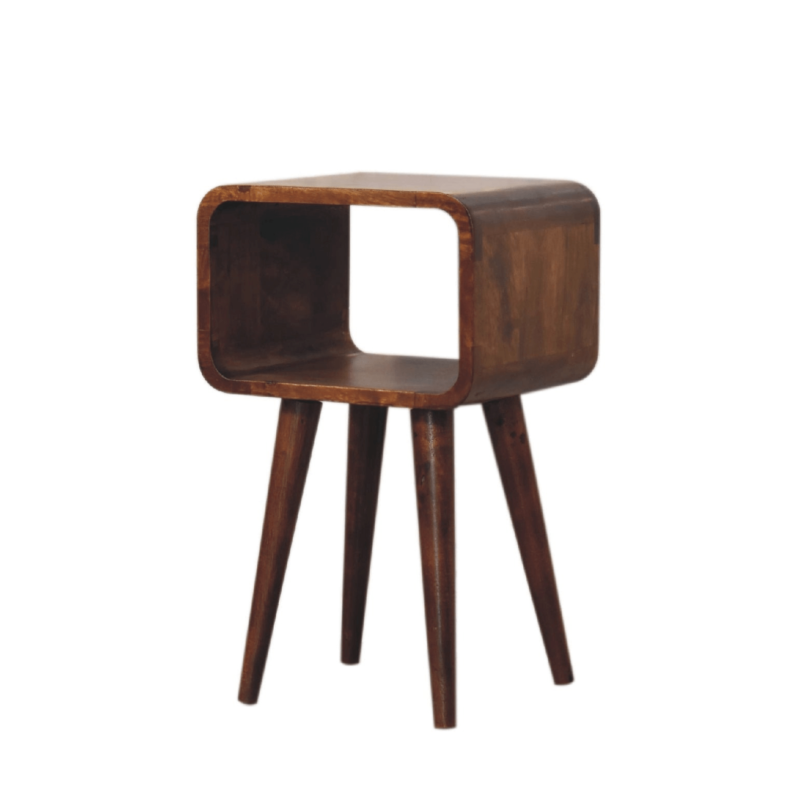 Elizabeth Mini Chestnut Curved Open Bedside - Home Chairs