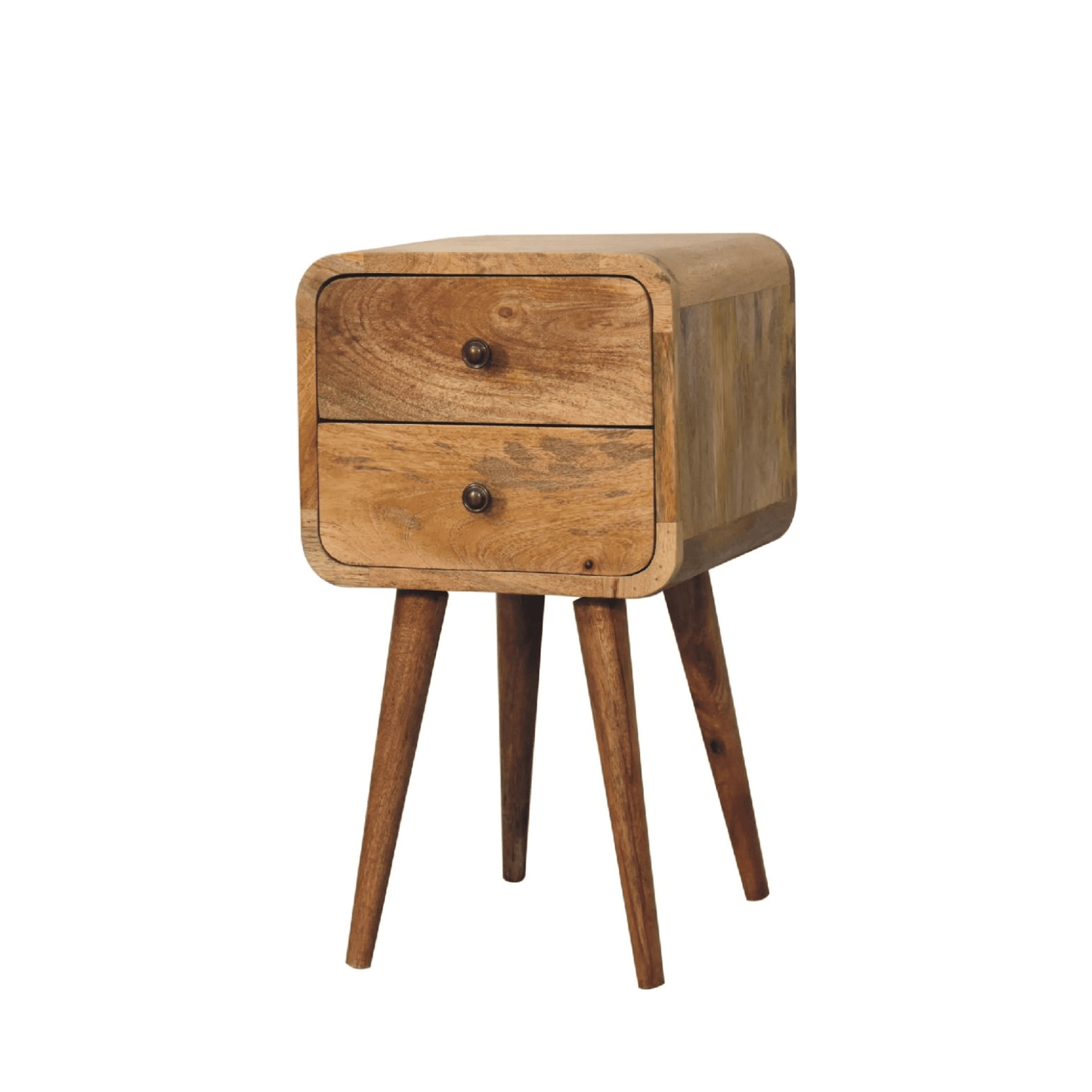Elizabeth Mini Oak - ish Curved Bedside - Home Chairs