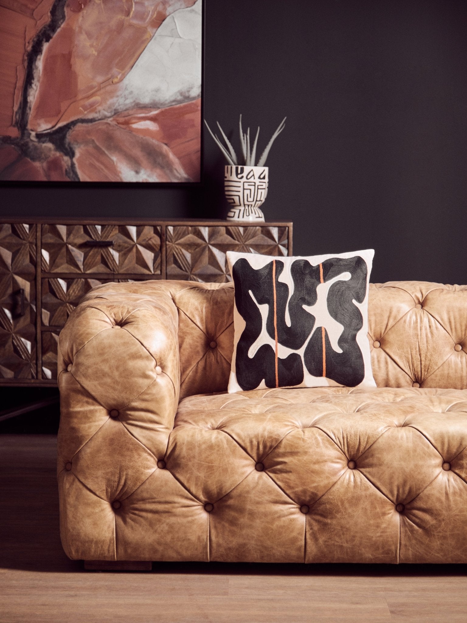Elle Leather Sofa - Home Chairs