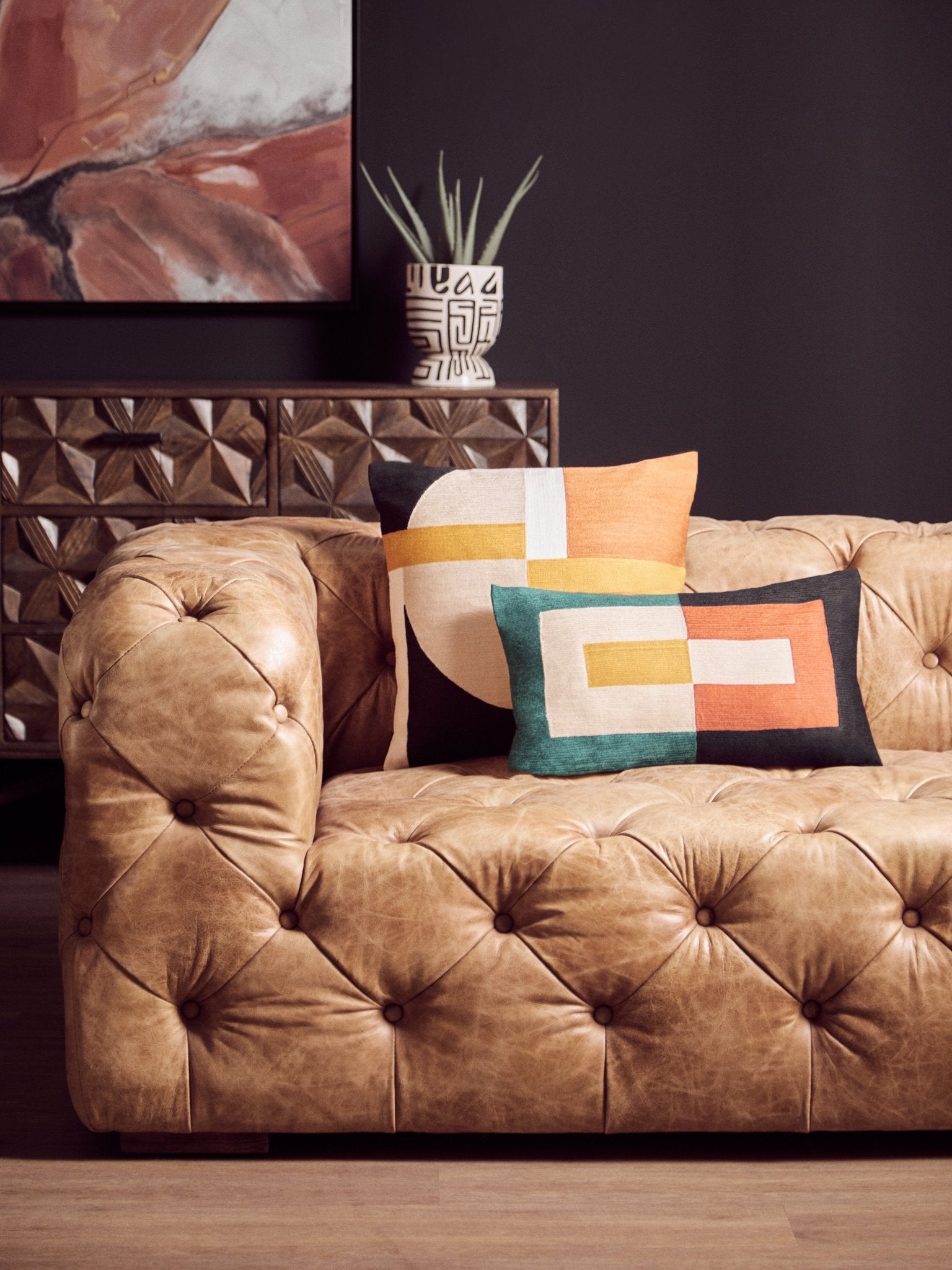 Elle Leather Sofa - Home Chairs