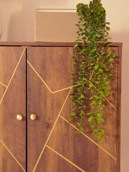 Geometric line detail on door fronts, close up