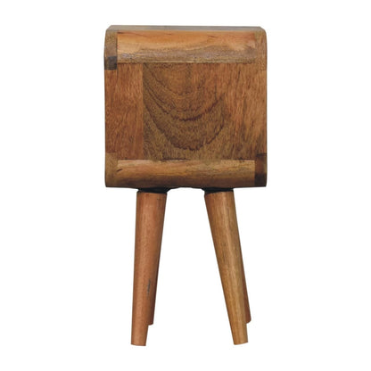 Extra Mini Minimalist Open Curved Oak - ish Bedside - Home Chairs